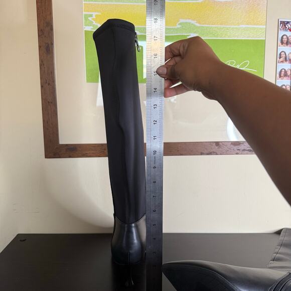 Kenneth Cole Blossom 50 Leather Knee High Kitten Heel Stretch Boots Womens 7.5 - Picture 7 of 11